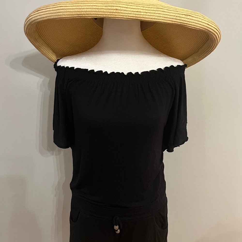 Lascana off the shoulder romper size small 4-6 black beachy boho resort wear - Picture 4 of 6